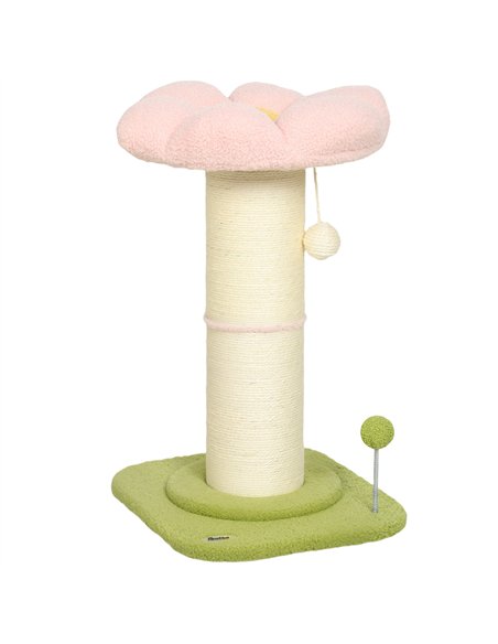 PawHut Cat Tree, Flower Cat Scratching Post with Thick Sisal Post, Dangling & Spring Balls, Bed, Kitty Activity Centre - pic 213487 | FastDaddyshop