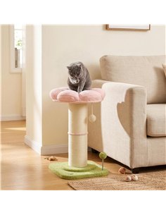PawHut Cat Tree, Flower Cat Scratching Post with Thick Sisal Post, Dangling & Spring Balls, Bed, Kitty Activity Centre 2