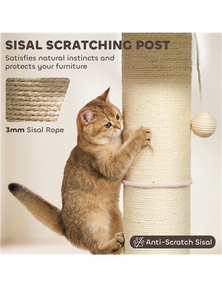 PawHut Cat Tree, Flower Cat Scratching Post with Thick Sisal Post, Dangling & Spring Balls, Bed, Kitty Activity Centre - pic 213493 | FastDaddyshop