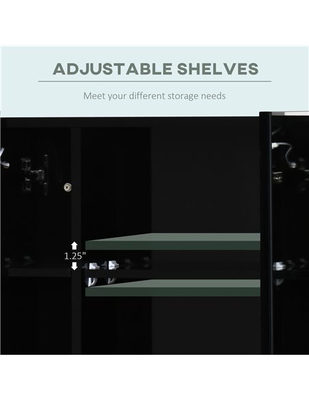 Kleankin LED Bathroom Cabinet with Mirror, Wall Mounted Dimmable Storage Organiser with 3 Mirrored Doors and Adjustable Shelves - pic 21350 | FastDaddyshop