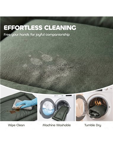 PawHut Waterproof Dog Bed, Foldable Pet Bed with Anti-Slip Bottom, Machine Washable for Small Puppies and Cats, 90 x 60 x 5 cm