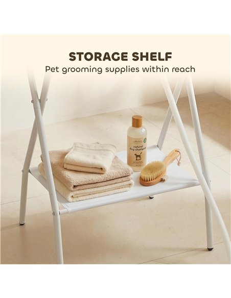 PawHut Dog Bath Tub, Portable Foldable Dog Bathtub with Stand, Drainage Hole, for Small Dogs Puppies Grey - pic 213519 | FastDaddyshop
