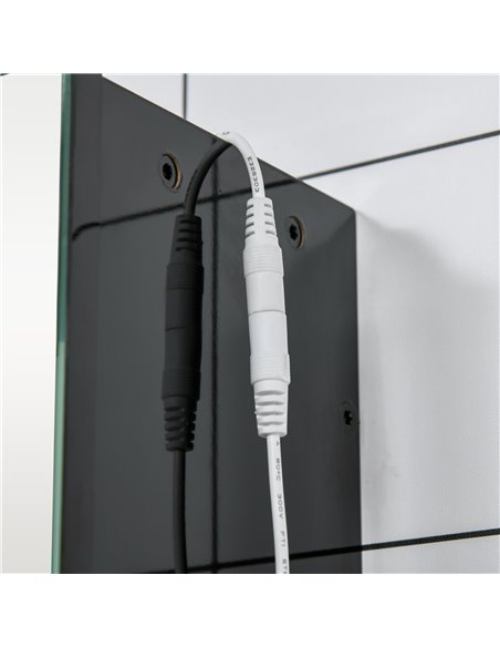 Kleankin LED Bathroom Cabinet with Mirror, Wall Mounted Dimmable Storage Organiser with 3 Mirrored Doors and Adjustable Shelves - pic 21353 | FastDaddyshop