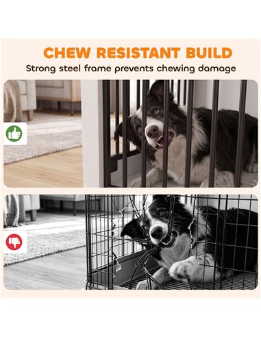 PawHut 100 cm Large Dog Crate Furniture with Sliding Barn Door for Large Dogs, White