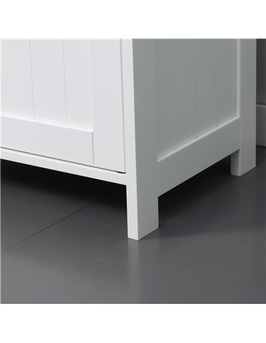 Kleankin Pedestal Under Sink Cabinet with Double Doors, Modern Bathroom Vanity Storage Unit with Shelves, White