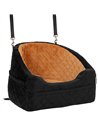 PawHut Dog Car Seat, Detachable Washable Dog Booster Seat with Thick Cushion, Seat Belt, Pockets for Small Under 10kg, Brown