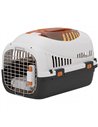 PawHut Plastic Pet Carrier Hard Shell Dog Cat Carrier Max 4 KG Steel Door Feed Bowl Secure Lock 49 x 32 x 31 cm