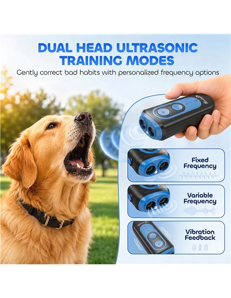 PawHut Anti Barking Device for Dogs, Ultrasonic Stop Dog Barking Device with 5 Modes & Vibration, LED Flashlight - pic 213679 | FastDaddyshop