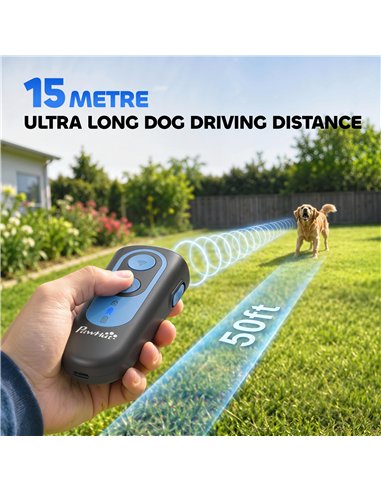 PawHut Anti Barking Device for Dogs, Ultrasonic Stop Dog Barking Device with 5 Modes & Vibration, LED Flashlight