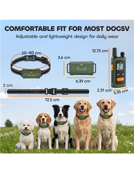 PawHut Dog Training Collar with 3200Ft Remote Range, Anti Barking Device with 3 Modes, IPX7 Waterproof, Rechargeable - pic 213687 | FastDaddyshop