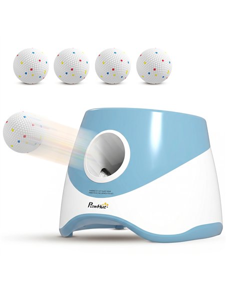 PawHut Automatic Dog Ball Launcher with 5 ETPU Balls 5.8 cm, 3 Distance Settings 6/10/14 m, Blue - pic 213694 | FastDaddyshop