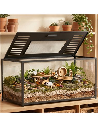PawHut Large Hamster Cage, Chewproof Metal Rat Cage with Openable Top for Syrian Dwarf Hamster, Gerbil, 100 x 50 x 52.5 cm