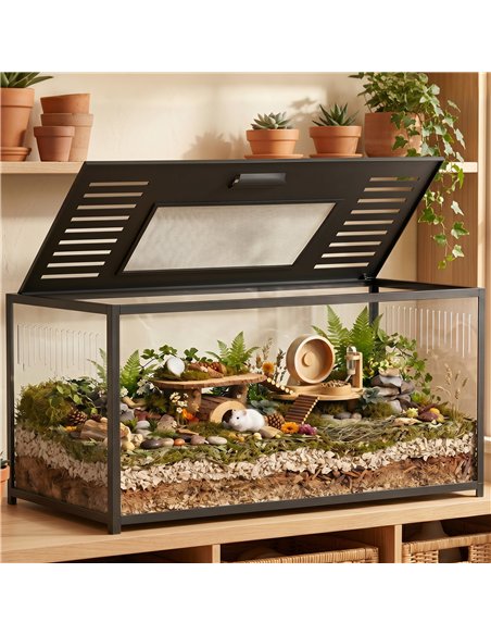 PawHut Large Hamster Cage, Chewproof Metal Rat Cage with Openable Top for Syrian Dwarf Hamster, Gerbil, 100 x 50 x 52.5 cm - pic 213713 | FastDaddyshop
