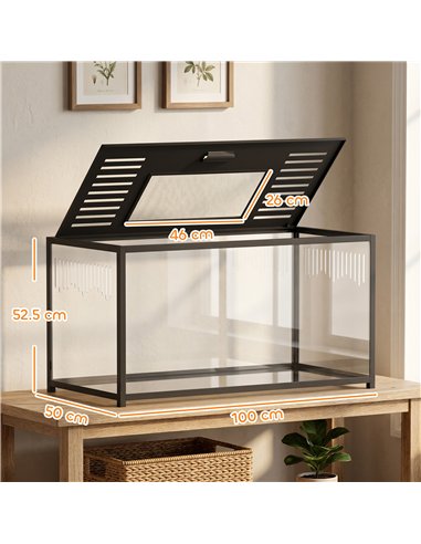 PawHut Large Hamster Cage, Chewproof Metal Rat Cage with Openable Top for Syrian Dwarf Hamster, Gerbil, 100 x 50 x 52.5 cm