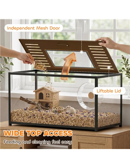 PawHut Large Hamster Cage, Chewproof Metal Rat Cage with Openable Top for Syrian Dwarf Hamster, Gerbil, 100 x 50 x 52.5 cm - pic 213717 | FastDaddyshop