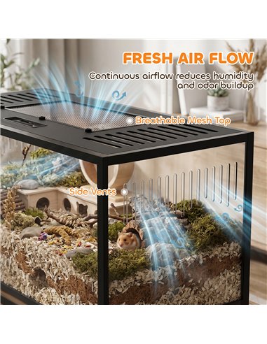 PawHut Large Hamster Cage, Chewproof Metal Rat Cage with Openable Top for Syrian Dwarf Hamster, Gerbil, 100 x 50 x 52.5 cm