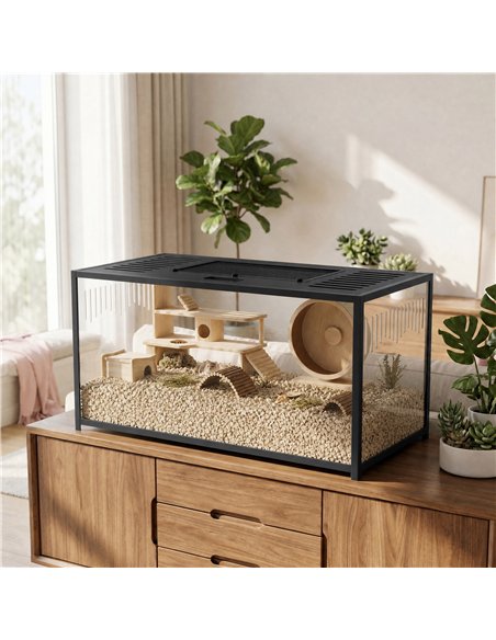 PawHut Large Hamster Cage, Chewproof Metal Rat Cage with Openable Top for Syrian Dwarf Hamster, Gerbil, 100 x 50 x 52.5 cm - pic 213719 | FastDaddyshop