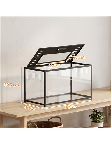 PawHut Hamster Cage, Chewproof Metal Rat Cage with Deep Base, Openable Top for Syrian Dwarf Hamster, Gerbil, 80 x 45 x 50.5 cm