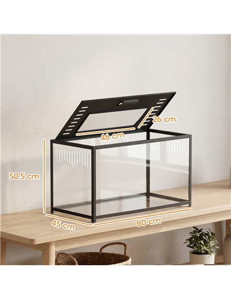 PawHut Hamster Cage, Chewproof Metal Rat Cage with Deep Base, Openable Top for Syrian Dwarf Hamster, Gerbil, 80 x 45 x 50.5 cm - pic 213723 | FastDaddyshop