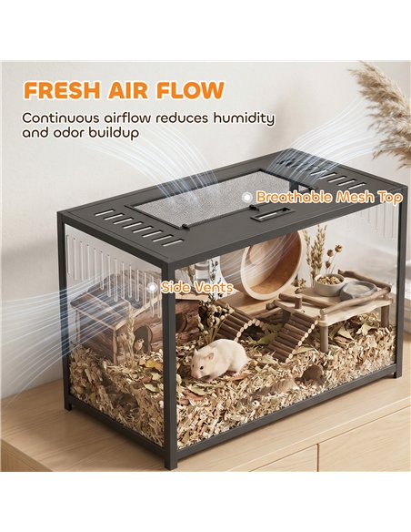 PawHut Hamster Cage, Chewproof Metal Rat Cage with Deep Base, Openable Top for Syrian Dwarf Hamster, Gerbil, 80 x 45 x 50.5 cm - pic 213727 | FastDaddyshop