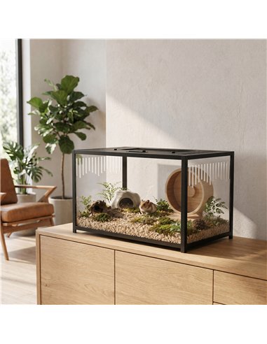 PawHut Hamster Cage, Chewproof Metal Rat Cage with Deep Base, Openable Top for Syrian Dwarf Hamster, Gerbil, 80 x 45 x 50.5 cm