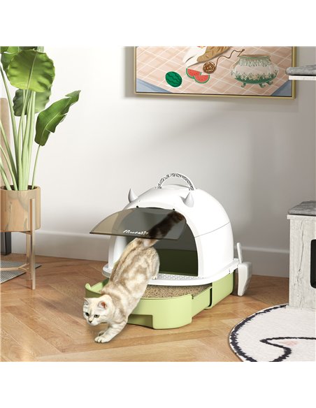 PawHut Enclosed Cat Litter Box w/ Pull-Out Drawer, Scoop, Deodorising Bags for Odour Control, Privacy, Portable, Easy to Clean - pic 213749 | FastDaddyshop
