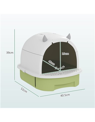 PawHut Enclosed Cat Litter Box w/ Pull-Out Drawer, Scoop, Deodorising Bags for Odour Control, Privacy, Portable, Easy to Clean