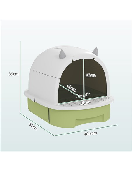 PawHut Enclosed Cat Litter Box w/ Pull-Out Drawer, Scoop, Deodorising Bags for Odour Control, Privacy, Portable, Easy to Clean - pic 213750 | FastDaddyshop