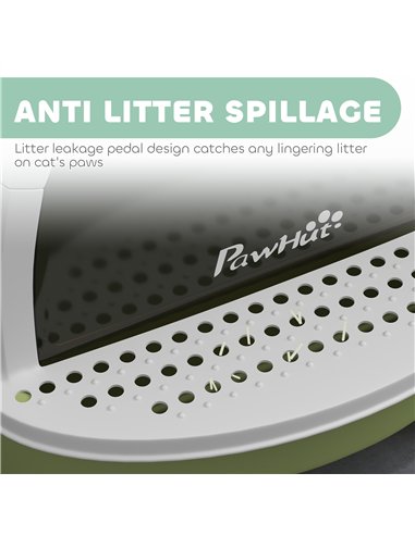 PawHut Enclosed Cat Litter Box w/ Pull-Out Drawer, Scoop, Deodorising Bags for Odour Control, Privacy, Portable, Easy to Clean