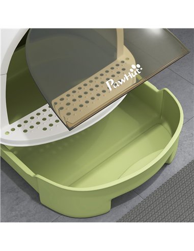 PawHut Enclosed Cat Litter Box w/ Pull-Out Drawer, Scoop, Deodorising Bags for Odour Control, Privacy, Portable, Easy to Clean