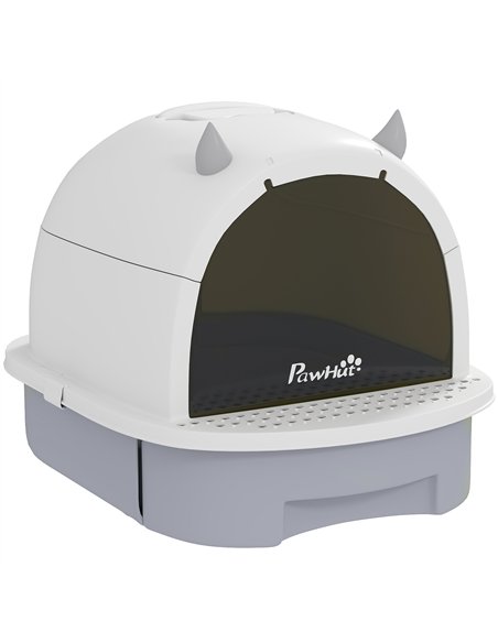 PawHut Enclosed Cat Litter Box w/ Pull-Out Drawer, Scoop, Deodorising Bags for Odour Control, Privacy, Portable, Easy to Clean - pic 213757 | FastDaddyshop