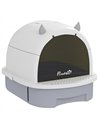 PawHut Enclosed Cat Litter Box w/ Pull-Out Drawer, Scoop, Deodorising Bags for Odour Control, Privacy, Portable, Easy to Clean