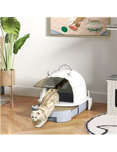 PawHut Enclosed Cat Litter Box w/ Pull-Out Drawer, Scoop, Deodorising Bags for Odour Control, Privacy, Portable, Easy to Clean 2