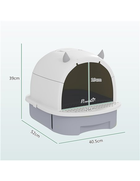 PawHut Enclosed Cat Litter Box w/ Pull-Out Drawer, Scoop, Deodorising Bags for Odour Control, Privacy, Portable, Easy to Clean - pic 213759 | FastDaddyshop
