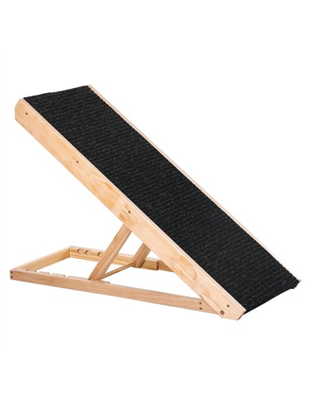 PawHut Dog Ramp, Foldable Pet Ramp with 4 Adjustable Heights, Non-Slip Finish for Medium and Large Dogs, Black - pic 213802 | FastDaddyshop