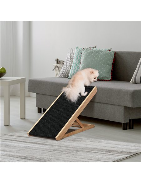 PawHut Dog Ramp, Foldable Pet Ramp with 4 Adjustable Heights, Non-Slip Finish for Medium and Large Dogs, Black - pic 213803 | FastDaddyshop