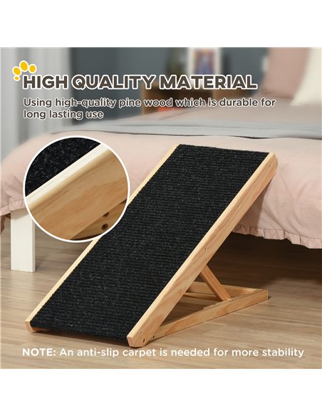 PawHut Dog Ramp, Foldable Pet Ramp with 4 Adjustable Heights, Non-Slip Finish for Medium and Large Dogs, Black - pic 213805 | FastDaddyshop