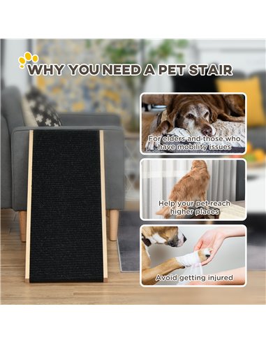 PawHut Dog Ramp, Foldable Pet Ramp with 4 Adjustable Heights, Non-Slip Finish for Medium and Large Dogs, Black