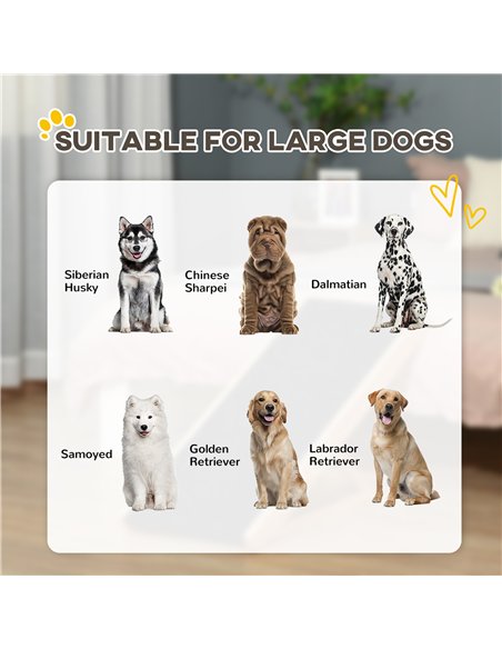 PawHut Dog Ramp, Foldable Pet Ramp with 4 Adjustable Heights, Non-Slip Finish for Medium and Large Dogs, Black - pic 213808 | FastDaddyshop