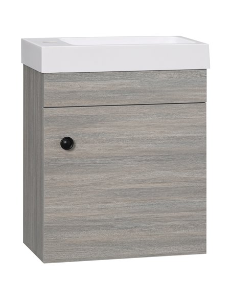 Kleankin Wall Mounted Bathroom Vanity Unit with Sink, Tap Hole and Storage Cabinet, Grey - pic 21381 | FastDaddyshop