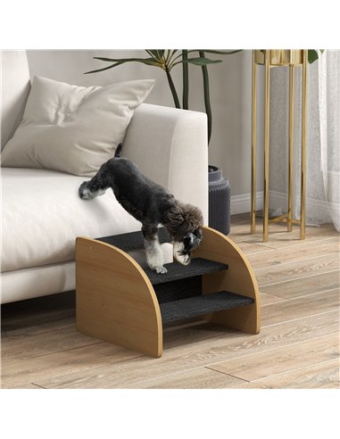 PawHut Dog Steps for Sofa and Bed, 3-Step Dog Stairs, Pet Stairs with Side Panels, Non-Slip Feet for Small Puppies