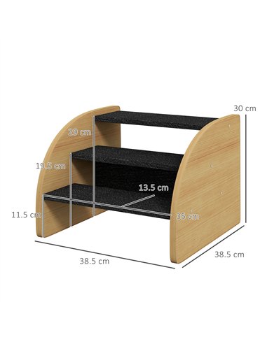 PawHut Dog Steps for Sofa and Bed, 3-Step Dog Stairs, Pet Stairs with Side Panels, Non-Slip Feet for Small Puppies