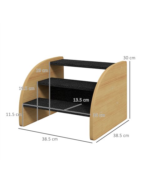 PawHut Dog Steps for Sofa and Bed, 3-Step Dog Stairs, Pet Stairs with Side Panels, Non-Slip Feet for Small Puppies - pic 213813 | FastDaddyshop
