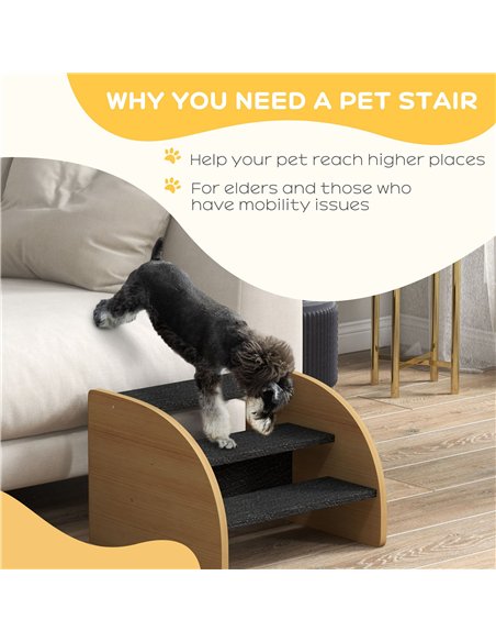 PawHut Dog Steps for Sofa and Bed, 3-Step Dog Stairs, Pet Stairs with Side Panels, Non-Slip Feet for Small Puppies - pic 213817 | FastDaddyshop