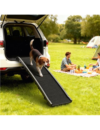 PawHut Foldable Dog Ramp with Frosted Anti-slip Surface, Portable & Lightweight, for Cars, Home, 155 x 38.5 x 15.5 cm