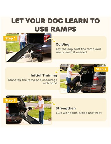 PawHut Foldable Dog Ramp with Frosted Anti-slip Surface, Portable & Lightweight, for Cars, Home, 155 x 38.5 x 15.5 cm