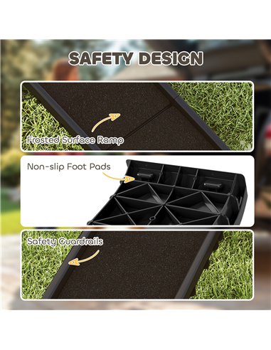 PawHut Foldable Dog Ramp with Frosted Anti-slip Surface, Portable & Lightweight, for Cars, Home, 155 x 38.5 x 15.5 cm