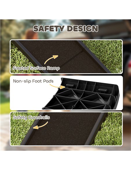 PawHut Foldable Dog Ramp with Frosted Anti-slip Surface, Portable & Lightweight, for Cars, Home, 155 x 38.5 x 15.5 cm - pic 213825 | FastDaddyshop