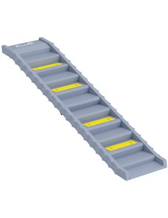 PawHut Dog Car Ramp with Anti-Slip Steps, 10-Steps Pet Stairs for Pets to Access Cars and High Beds, Grey