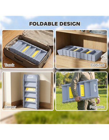 PawHut Dog Car Ramp with Anti-Slip Steps, 10-Steps Pet Stairs for Pets to Access Cars and High Beds, Grey
